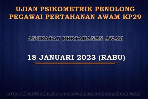 Psikometrik Penolong Pegawai Pertahanan Awam Kp