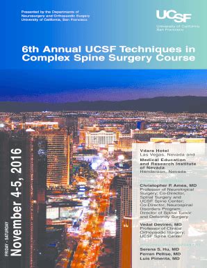 Fillable Online 6th Annual UCSF Techniques In Complex Spine Surgery