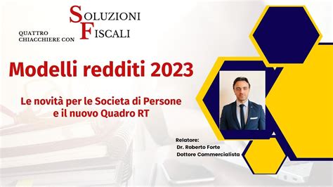 Modelli redditi 2023 Novità per la Società di Persone e nuovo quadro