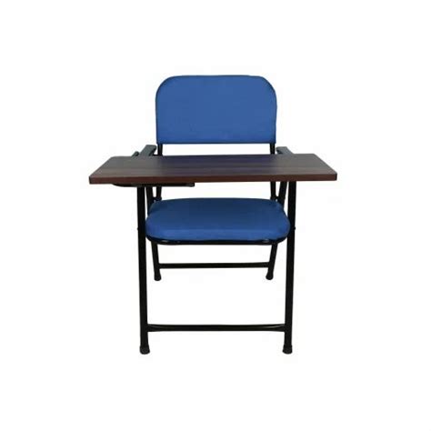 Wooden Folding Study Chair With Writing Pad Blue For Student At Rs