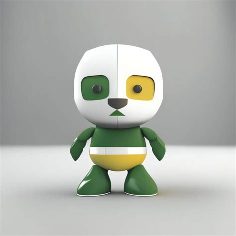 Personaje Mascota En Colores Verde Y Blanco Ia Generativa Foto Premium