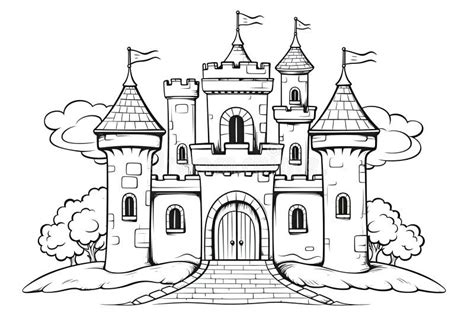 Childlike Drawing of Magical Castle AI Generated Stock Illustration ...