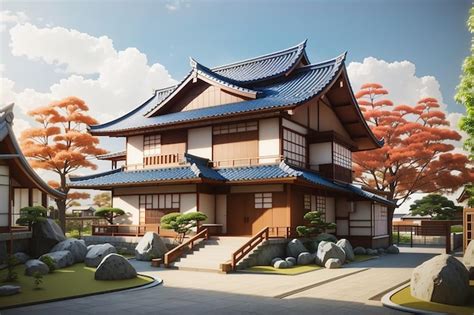 Premium Photo View Of D House In Japanese Style