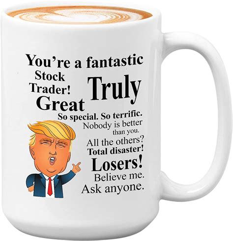 Donald Trump Coffee Mug 15 Oz Tea Cup T Ideas For Stock Trader Birthday