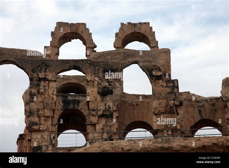 The Amphitheater In El Jem Tunisia Stock Photo Alamy