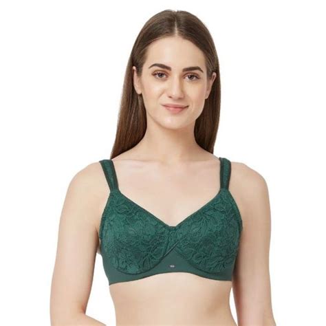 Soie Womens Full Coverage Non Padded Wired Bra Green Jungle Buy Soie Womens Full Coverage Non