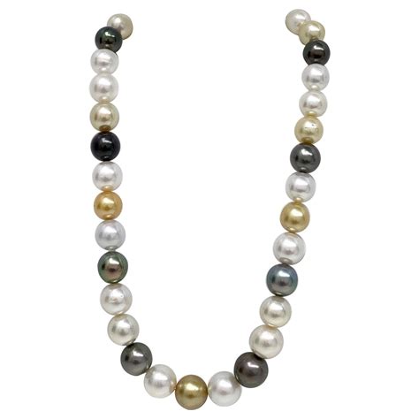 Multicolor South Sea And Tahitian Pearl Necklace At 1stdibs