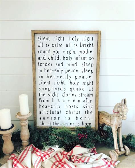 Holiday Decor Silent Night Silent Night Sign Silent Etsy