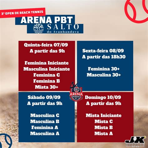 Informa Es Do Torneio Open De Beach Tennis Arena Pbt Salto Do