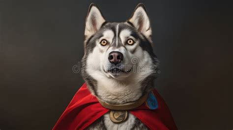 Epic Adventures Siberian Huskie Superhero In Full Figure Generative Ai