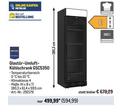 Metro Professional Glast R Umluft K Hlschrank Gsc Angebot Bei Metro