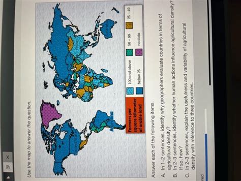 Use the map to answer the question. Answer each of | Chegg.com