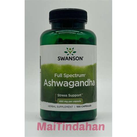 Swanson Ashwagandha Stress Support 450mg 100 Capsules Shopee