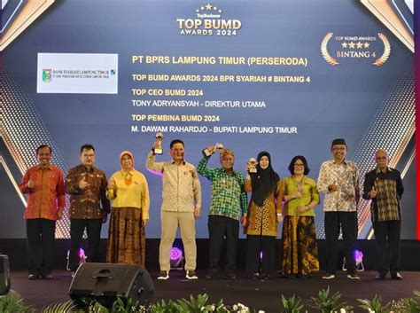 Mantap Bank Syariah Lampung Timur Kembali Raih Penghargaan TOP BUMD