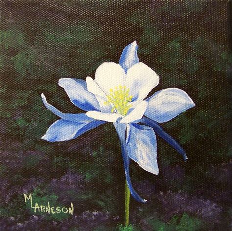 Mary Arneson Fine Art Little Columbine Flower Paintings By Colorado