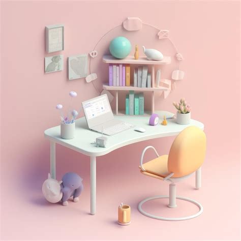 Premium AI Image | A pink desk with a chair