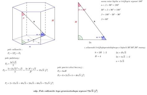 Oblicz objętość graniastosłupa prawidłowego przedstawionego na rysunku