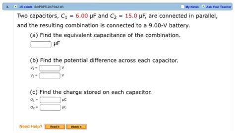 Solved Two Capacitors C1 6 00 Mu F And C2 15 0 Mu F Chegg