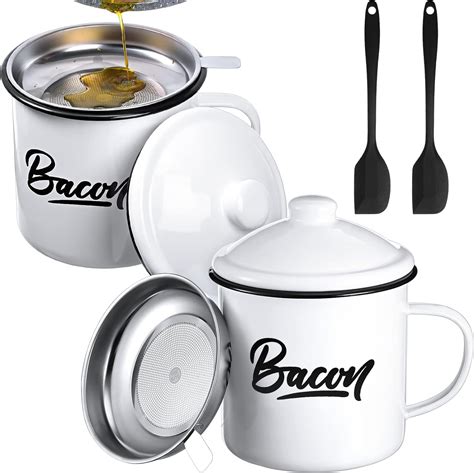 Amazon Zubebe Sets Bacon Grease Container With Strainer Lid