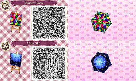 Acnl Stain Glass And Night Sky Umbella Qr Codes By Acnl Qr Codez On