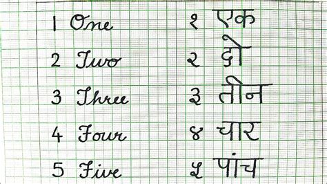 Hindi Numbers To Counting Writing Spellings