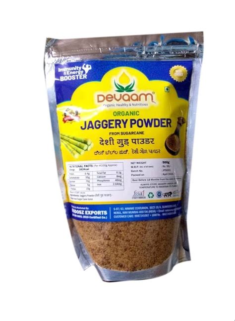 Devaam Organic Jaggery Powder Packaging Type Packet Packaging Size