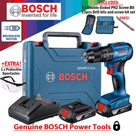 Bosch Gsb 185 Li Cordless Brushless Metal Chuck Hammer Drill 18v With 23pcs Assorted Drill Bit