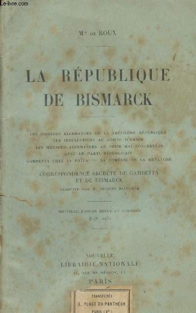 La R Publique De Bismarck Les Origines Allemandes De La Troisi Me