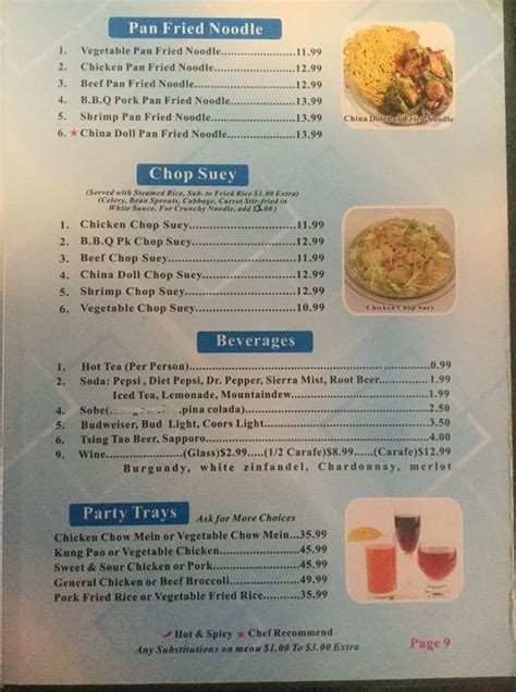 Menu at China Doll Chinese Restaurant, Red Bluff