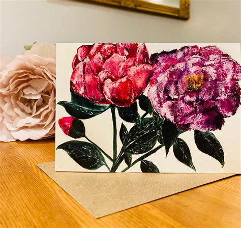 Cards For Her Peonies Greetings Card Sustainable Card Etsy