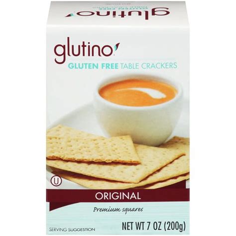 Glutino Premium Squares Gluten Free Table Cracker Original Obx