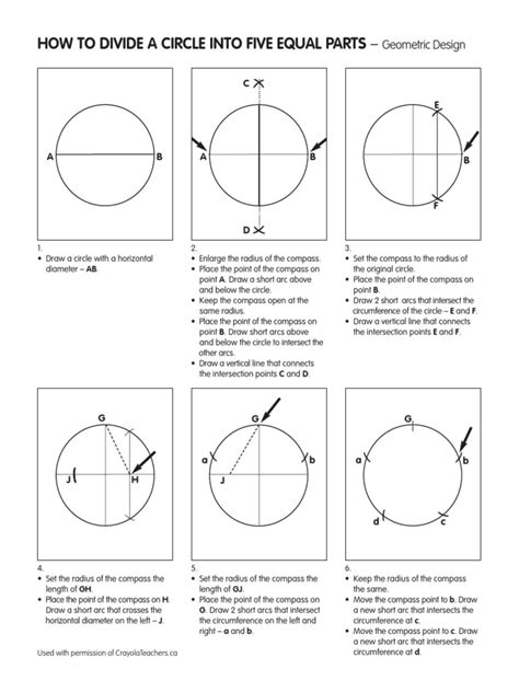 How To Divide A Circle Into Five Equal Parts Geometric Design Pdf