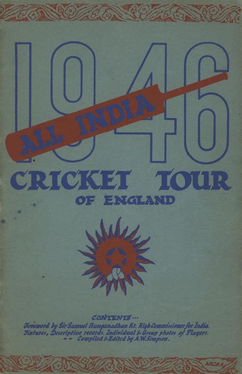 All India Cricket Tour England 1946 Tour Brochure