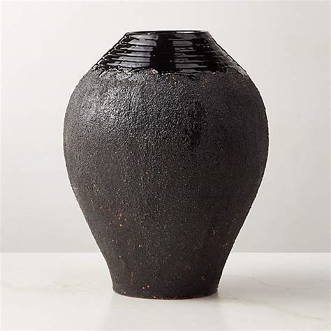 Desi Modern Ribbed Black Vase Tall Reviews Cb2