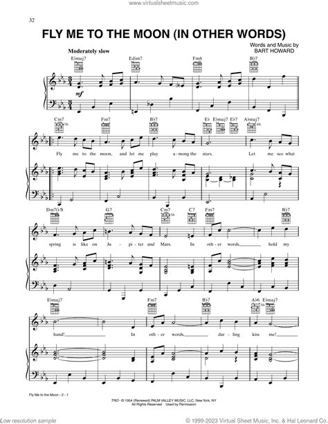 Fly Me To The Moon In Other Words Sheet Music For Voice Piano Or