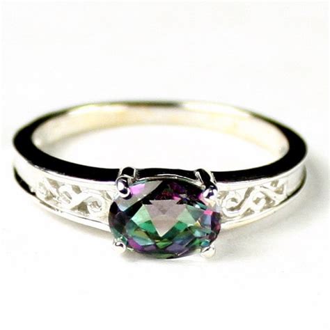 Mystic Fire Topaz 925 Sterling Silver Ladies Ring Sr362 Etsy