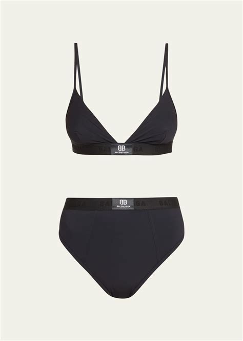 Balenciaga Two Piece Sporty Bikini Set W Logo Detail Bergdorf Goodman