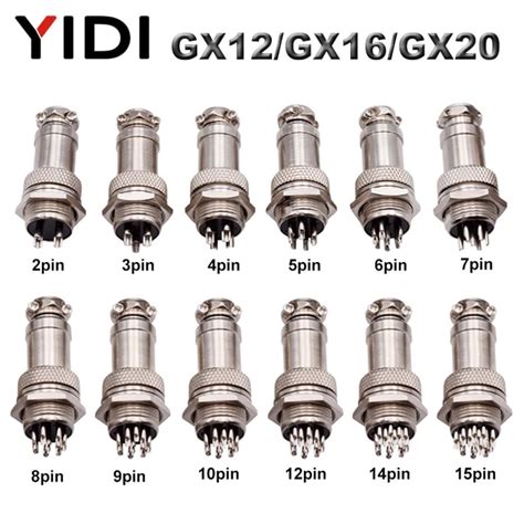 3/5 Sets GX12 GX16 GX20 Air Connector Male+Female 2 3 4 5 6 7 8 9 10 12 ...