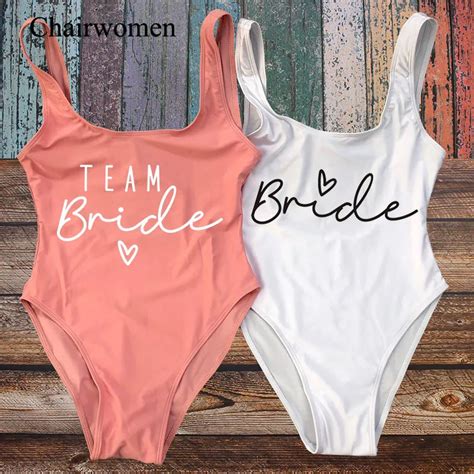 S Xl Team Bride One Piece Swimsuit Squad Woman Blush Pink Swimwear