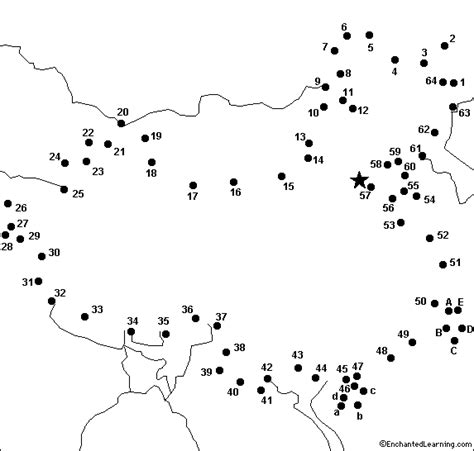 Dot to Dot Mystery Map: China - EnchantedLearning.com