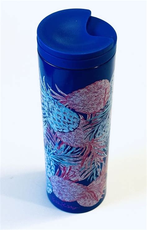 Lilly Pulitzer Travel Mug Insulated 18 Oz In Gypset Pineapple Print