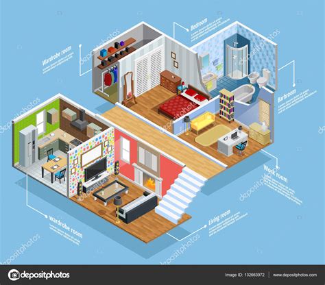 Interior Isometric Composition Stock Vector Image By Macrovector