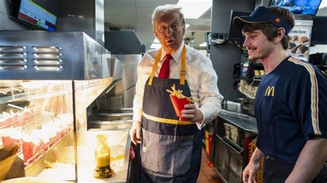 Trump Works The Fry Station And Holds A Drive Thru News Conference At A