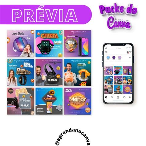 Pack Loja De Eletrônicos Do Packs Do Canva 1600 Templates Editáveis