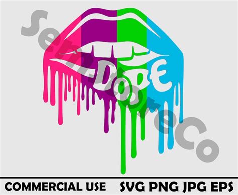 Dope Dripping Lips Print Cut Svg Design Etsy