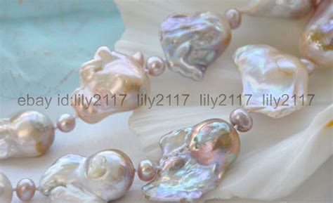 Inch Huge X Mm Pink Lavender Baroque Keshi Reborn Pearl Necklace