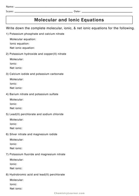 Writing Skeleton Equations Worksheet Equations Worksheets