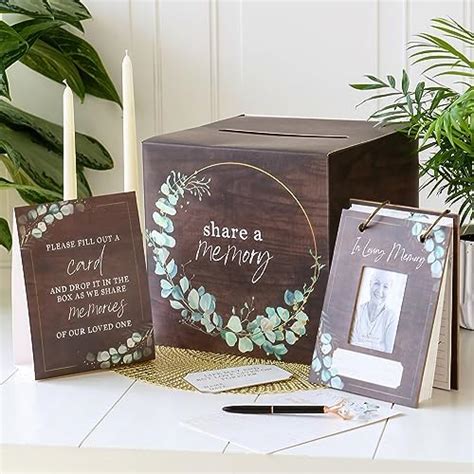 Kate Aspen Celebration Of Life Memory Funeral Guest Book And Box For