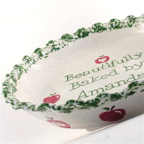 Apple Pie Dish Personalized Pie Plate Ceramic Apple Pie Etsy