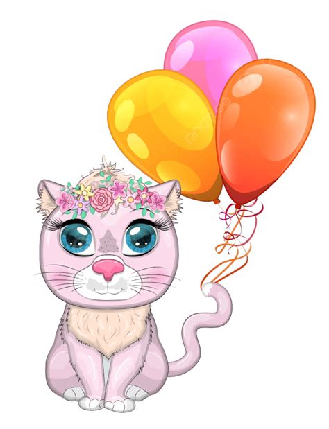 Pink Cat Vector Hd Png Images Cute Cartoon Pink Cat Graphic Isolated